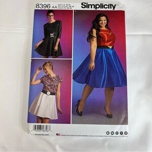 Simplicity Sewing patterns 8396 Wonderwoman size 10-18